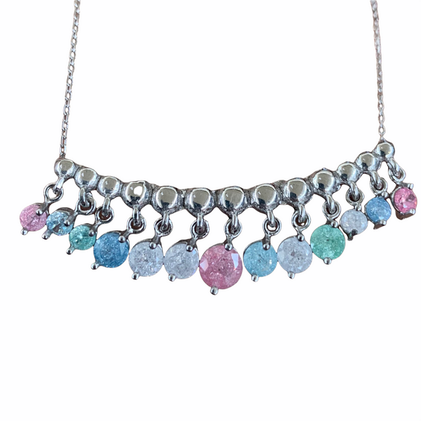MultiColor Gemstone Sterling Silver Silver Color Necklace