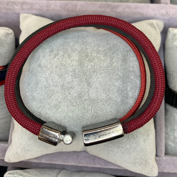 Multiple Strips Men Leather Bracelet