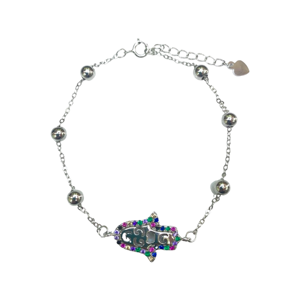 Good Luck Hamsa Silver Bracelet