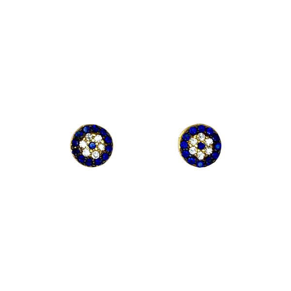 Evil Eye Stud Earrings Crystals CZ