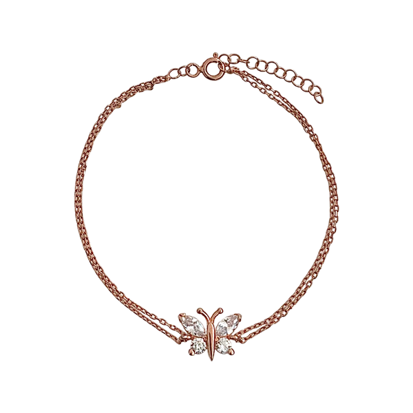 Mini Single Butterfly Sterling Silver Bracelet