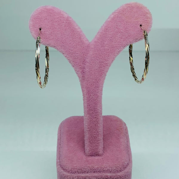 Big Twisted Sterling Silver Hoops Earrings