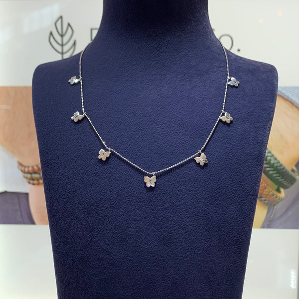 Multiple Lovely Butterfly Sterling Silver Necklace
