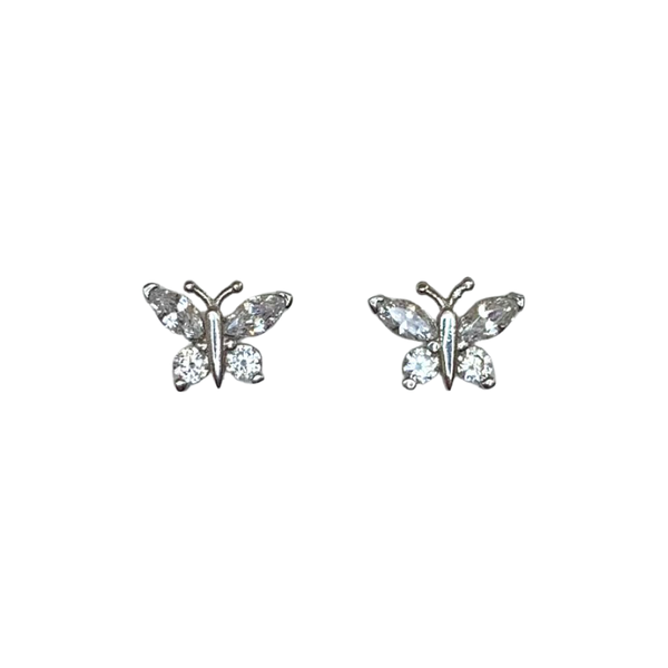 Crystal Butterfly Earrings 925 Sterling Silver