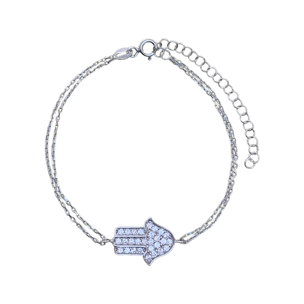 Dainty Hamsa Crystal Bracelet
