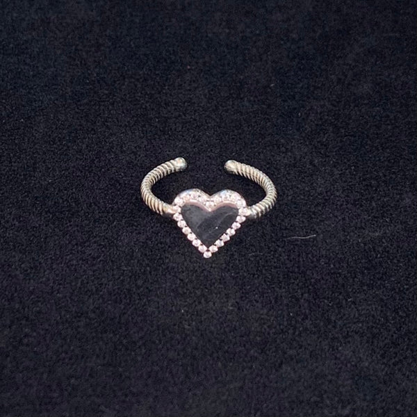 Mirror Heart Shape Sterling Silver Ring