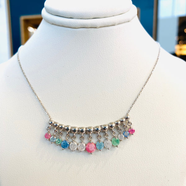 MultiColor Gemstone Sterling Silver Silver Color Necklace