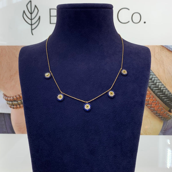 Bigger Multiple Evil Eye Sterling Silver Necklace