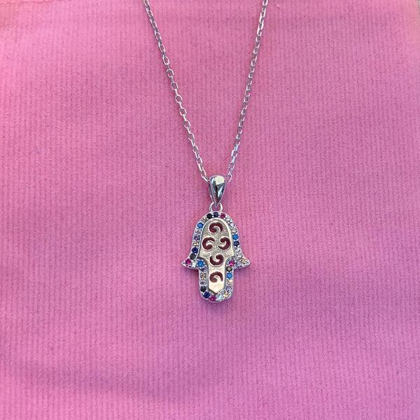 Hamsa Necklace Greek Jewelry