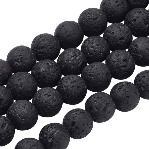 Lava Stone with Crown Crystal Men Women Natural Gemstone Adjustable String Beaded Bracelet