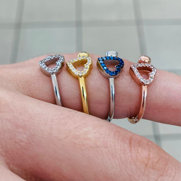 Lovely Heart Shape Sterling Silver Ring