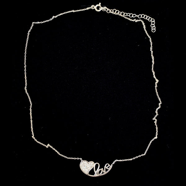 LOVE Heart Sterling Silver Necklace