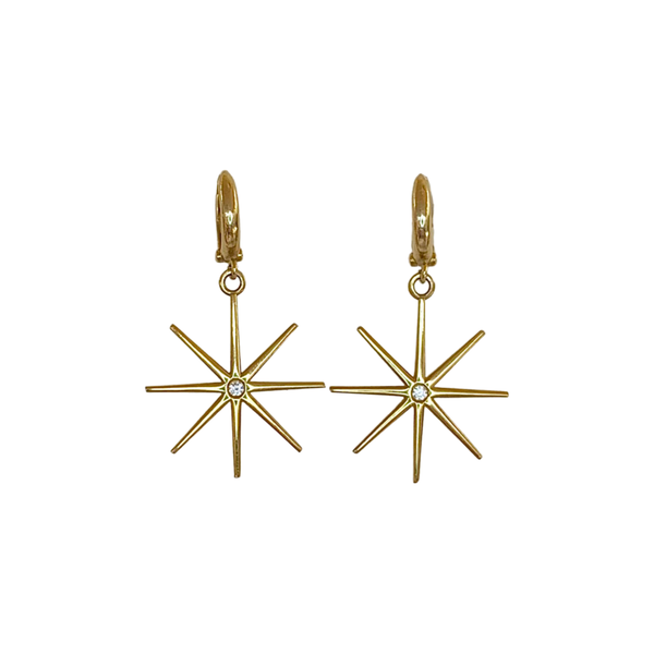 North Star Dangle Sterling Silver Earrings