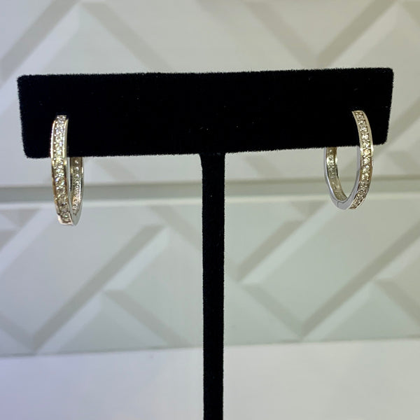 Medium Sterling Silver Hoops Earrings