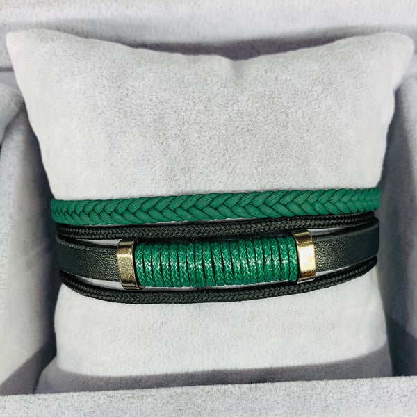 Cool Multiple Leather Men Bracelet