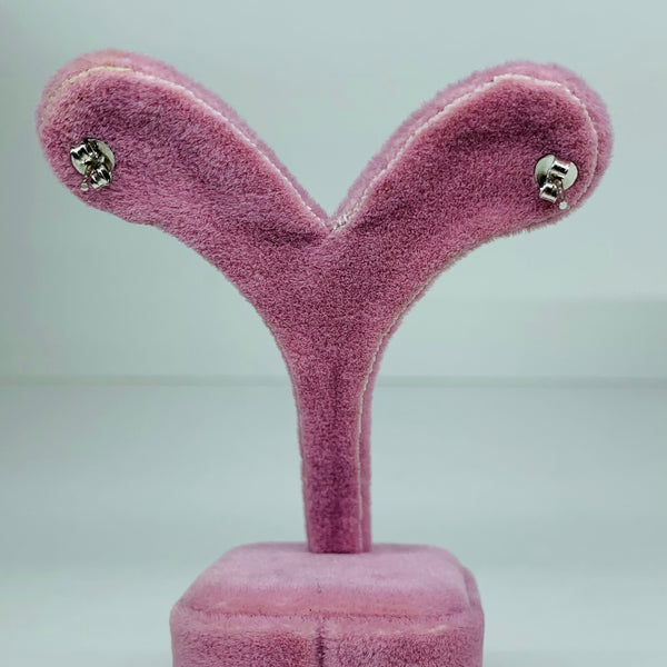 Heart Shape Stud Earrings with Crystals