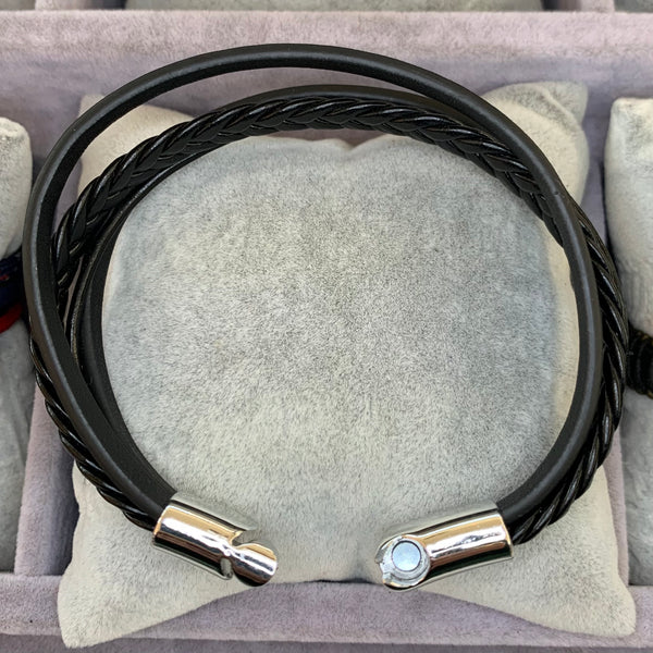 Single Braid Leather Men Bracelet