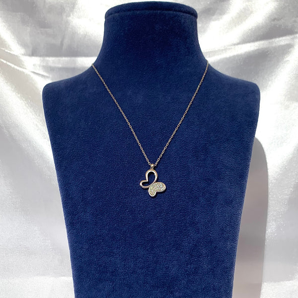 Single Butterfly Sterling Silver Necklace