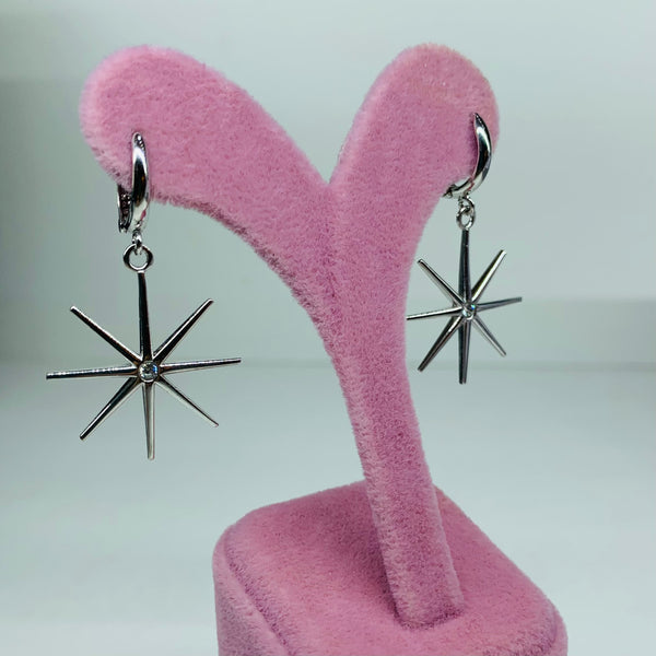 North Star Dangle Sterling Silver Earrings