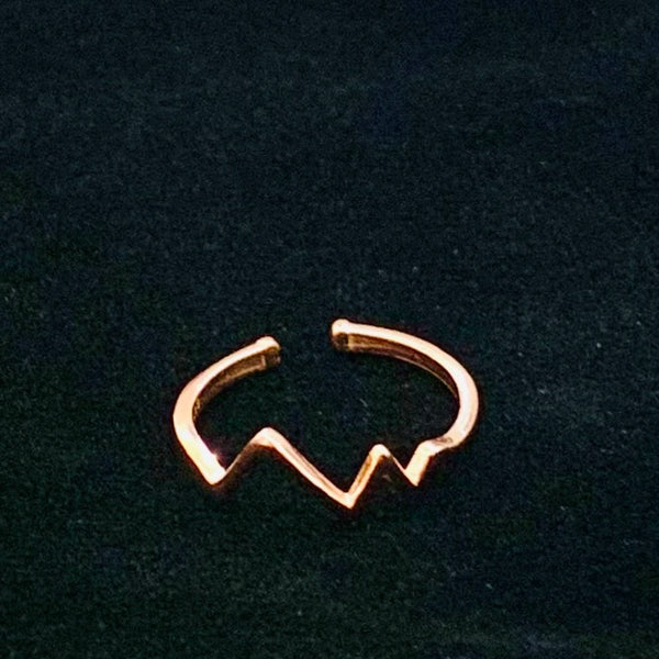 Rose Gold Plated Mountain Shape Sterling Silver Ring