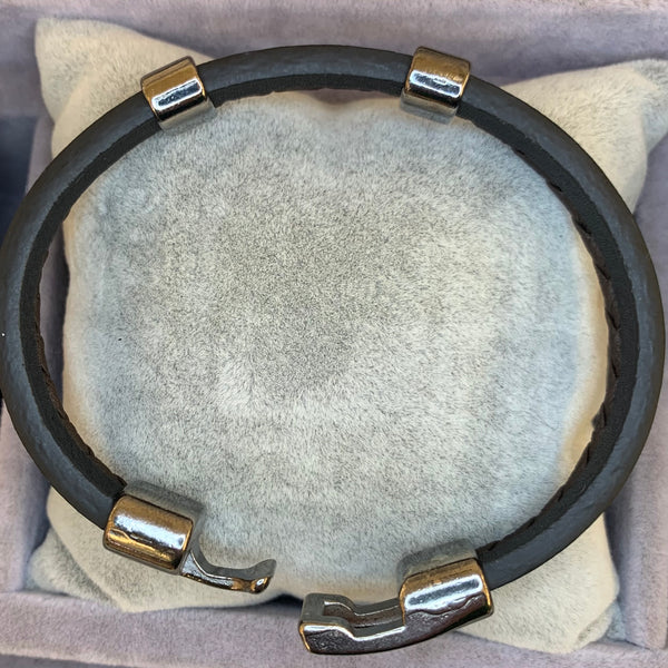 Dark Brown Stylish Leather Men Bracelet
