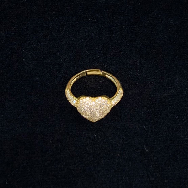3D Heart Sterling Silver Ring