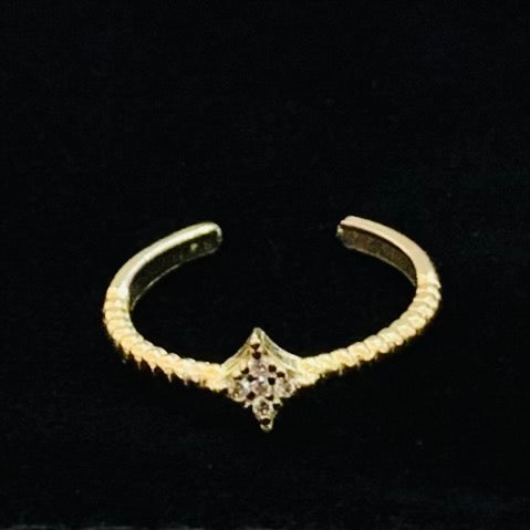 Gold Plated Tiny cRectangular Sterling Silver Ring