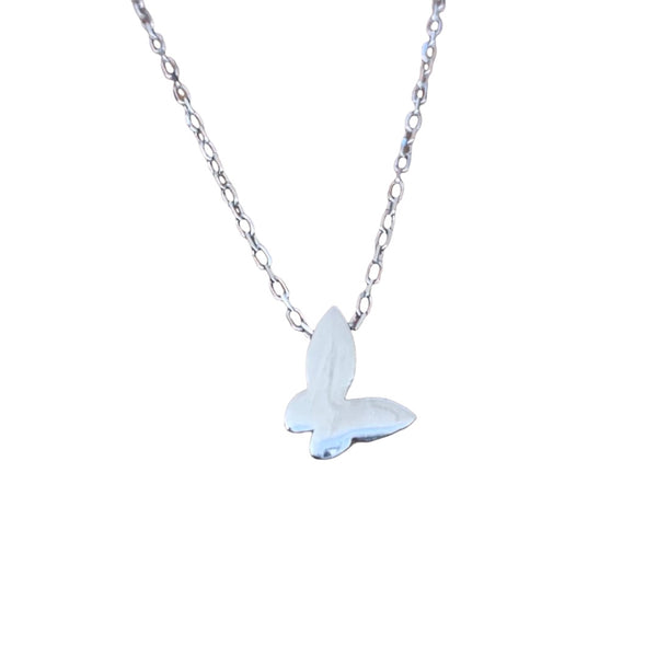 Small Butterfly Sterling Silver Necklace Without Stones