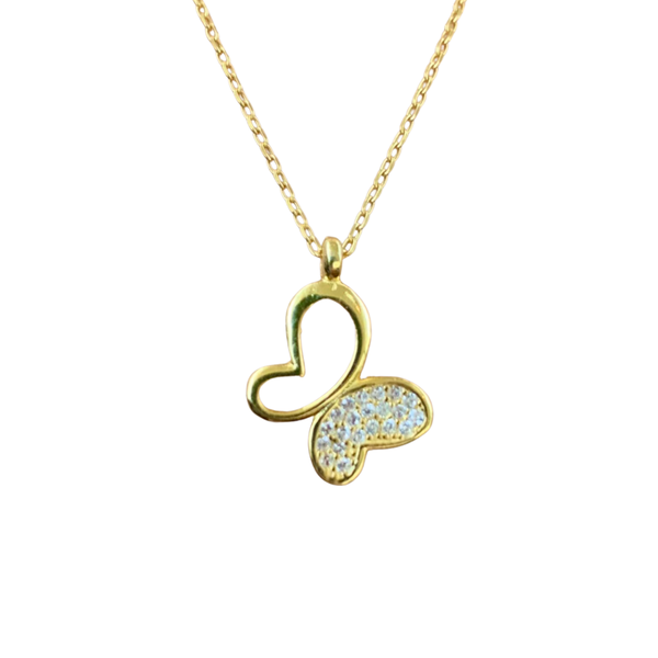 Single Butterfly Sterling Silver Necklace