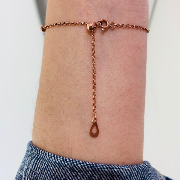 Rose Gold Triple Clovers Sterling Silver Bracelet
