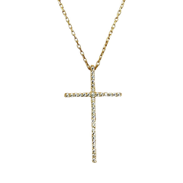 Thin Cross Sterling Silver Necklace