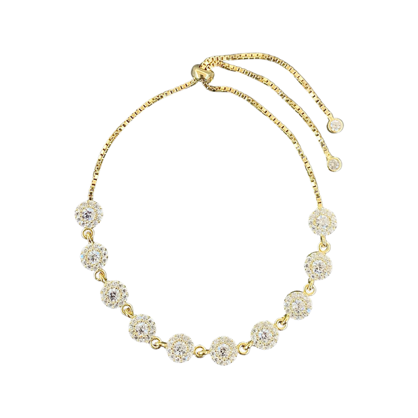 Super Shiny White Crystals Sterling Silver Bracelet