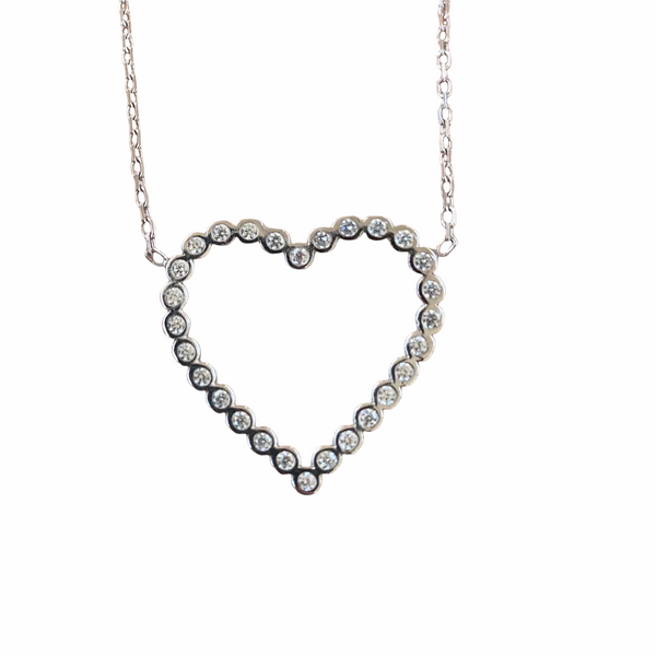 Single Big Heart Sterling Silver Necklace