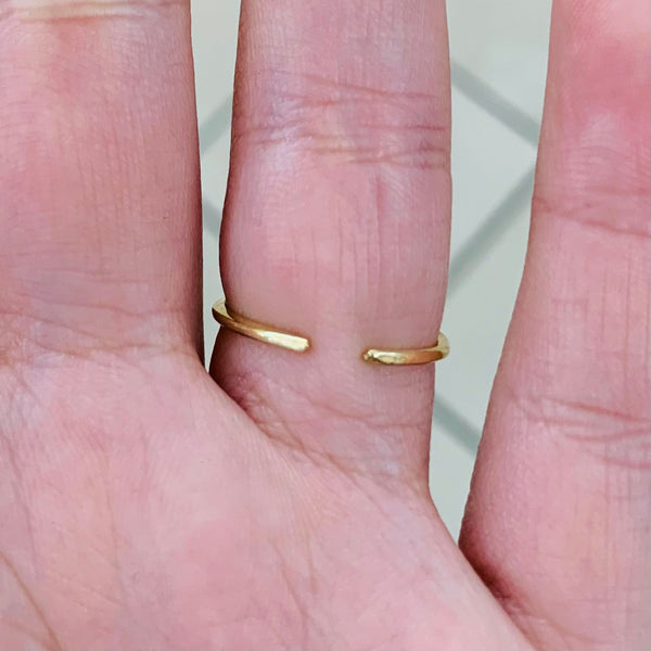 Gold Plated Circle Sterling Silver Ring