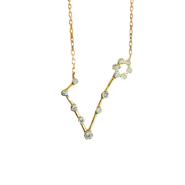 New Trendy Zodiac Sign Sterling Silver Necklace