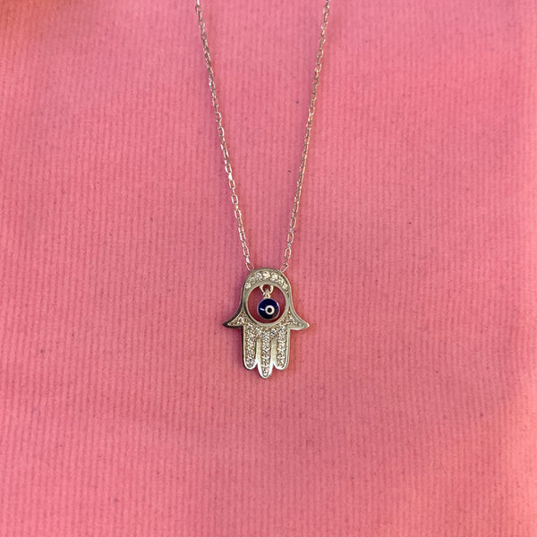 Hamsa Evil Eye Necklace Turkish Jewelry