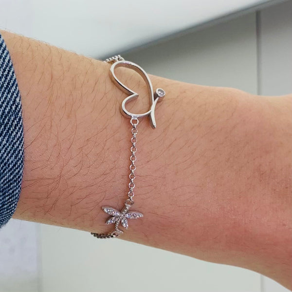 Modern Butterfly Sterling Silver Bracelet
