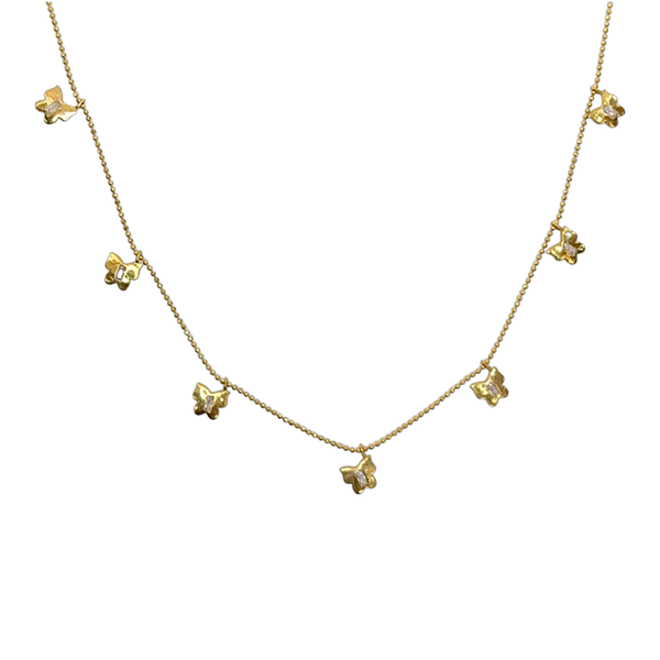 Multiple Lovely Butterfly Sterling Silver Necklace