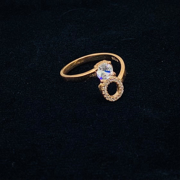 Rose Gold Plated Stylish Adjustable Sterling Silver Ring