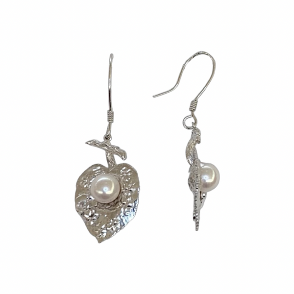 Authentic Big Pearl Sterling Silver Earrings