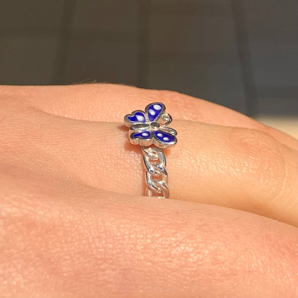 Thick Butterfly Sterling Silver Ring