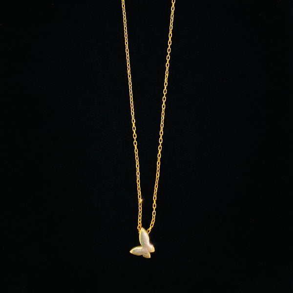 Small Butterfly Sterling Silver Necklace Without Stones