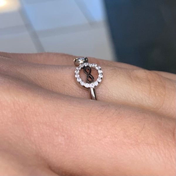 Mini Circular Infinity Sterling Silver Ring