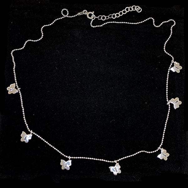 Multiple Lovely Butterfly Sterling Silver Necklace