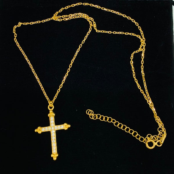 Modern Big Cross Sterling Silver Necklace