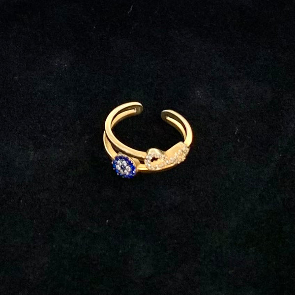 Infinity Evil Eye Sterling Silver Ring