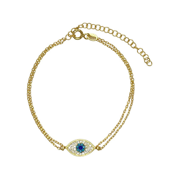Evil Eye Sterling Silver Bracelet Lucky Charm