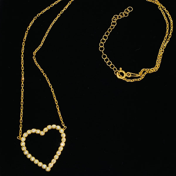 Single Big Heart Sterling Silver Necklace