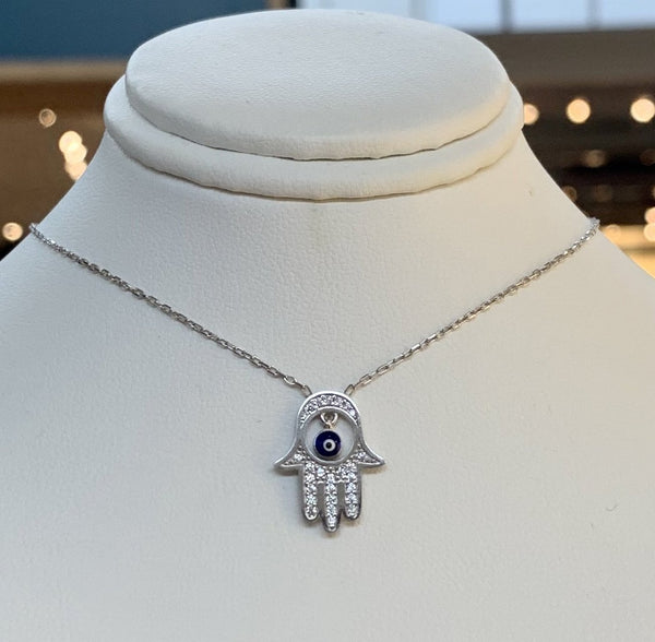 Hamsa Evil Eye Necklace Turkish Jewelry