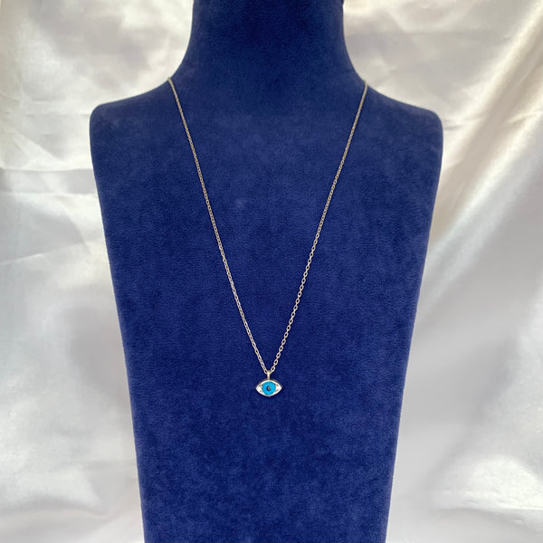 Mini Evil Eye Sterling Silver Necklace